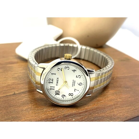 Timex Women\'s Watch TW2W52500 Quartz Indiglo White Dial Two Tone Steel 25mm main image 12